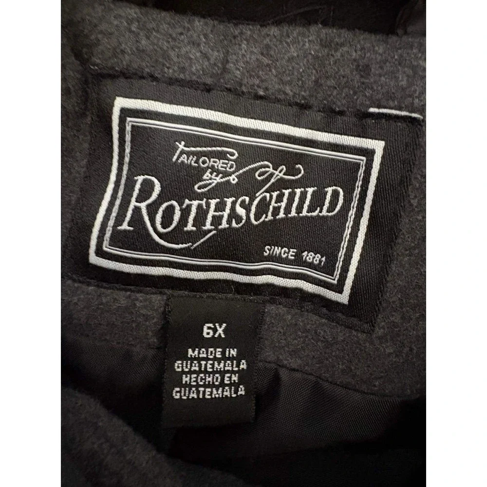 Rothschild Charcoal Grey Wool Blend Double‎ Breasted  girls Coat Ornate 6X